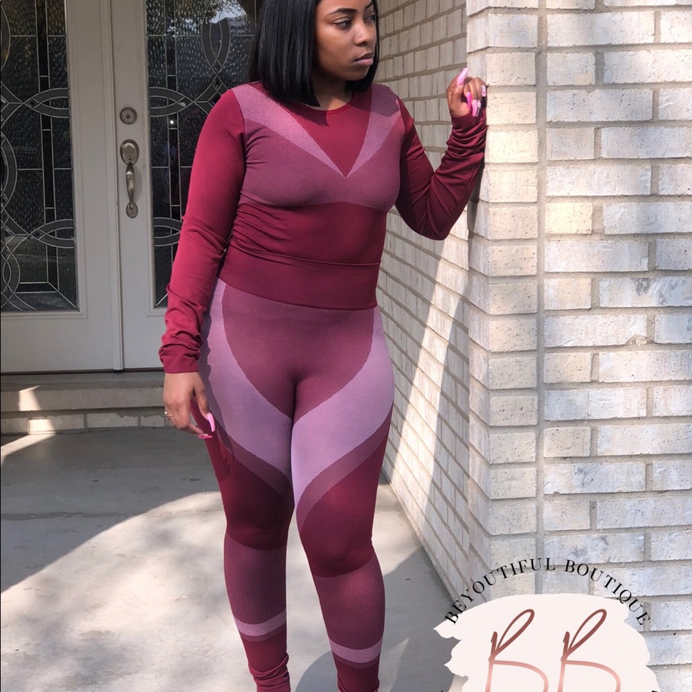Burgundy Leggings Set